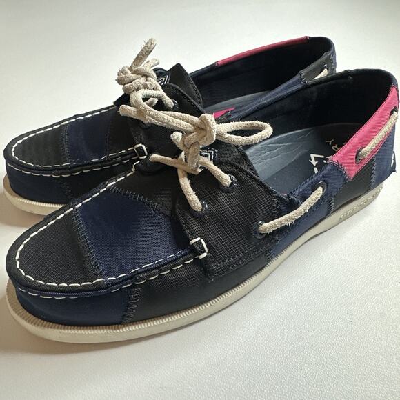 Sperry Original 2 EYE Bionic Boat Shoe Navy/Pink/Green Women's US Size 7.5 GUC - Picture 6 of 14